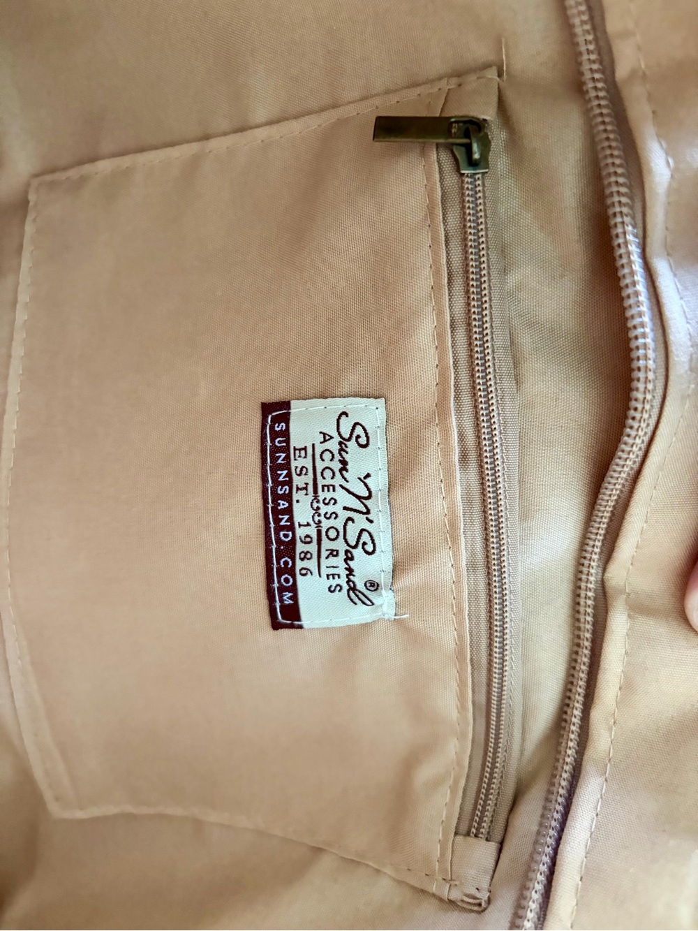 Striped Tan and Navy Straw Tote with Tassel - Picture 6 of 7